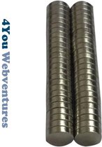 Ronde platte neodymium magneetjes 50 stuks