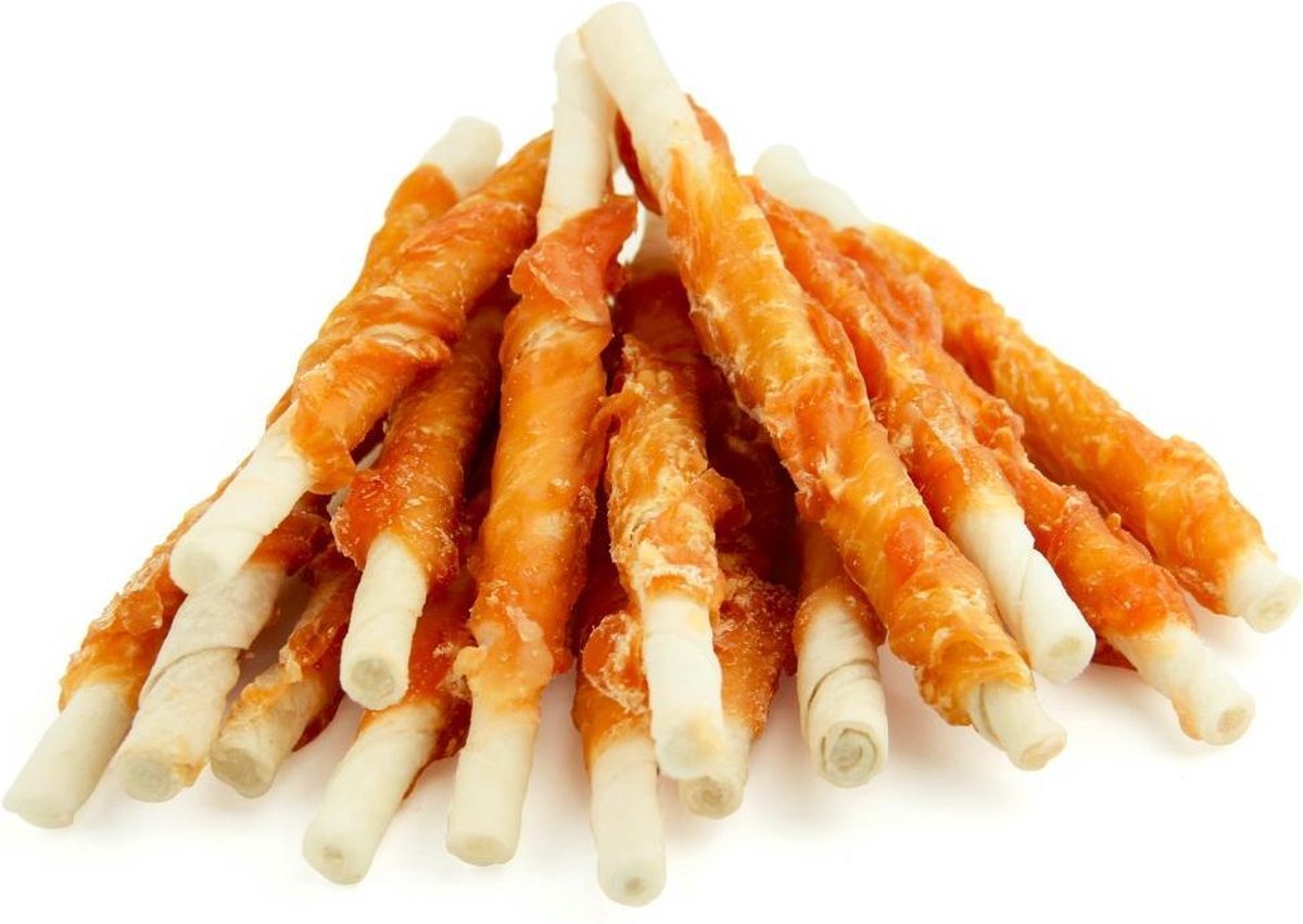 3 x 20- Kip met runderhuidstick-hondensnack-Animal King