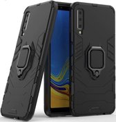 Luxe Extreem Stevige Armor Hoesje voor Samsung Galaxy A7 2018 - Shockproof Case - Cover Zwart - Magneet - Magnetisch voor autohouder - met Kickstand