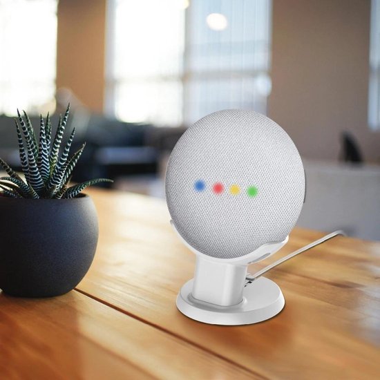 Sintron Support de table pour Google Home Mini & Google Nest Mini support réglable à 360 ° pas de prise sonore étouffée pour haut-parleur Smart Home sans fils encombrants
