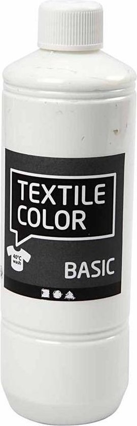 Split Banket ergens bij betrokken zijn Creotime Textile Color Wit textielverf - 500mll | bol.com