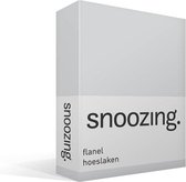 Snoozing - Flanel - Hoeslaken - Tweepersoons - 140x200 cm - Grijs