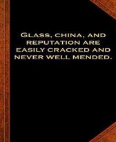 Ben Franklin Quote Glass China Reputation Vintage Style School Composition Book