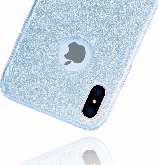 iPhone Xr Case Glitters Silicone TPU Case Blue - Housse BlingBling