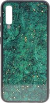 Shop4 - Samsung Galaxy A50 Hoesje - Zachte Back Case Mineralen Groen
