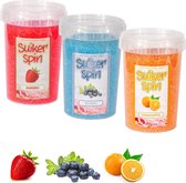 Accessoire voor suikerspinmachine - Suikerspinsuiker fruitmix 2 - 3 x pot á 400 gram