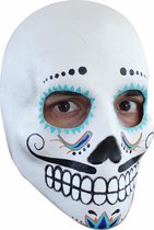 "Wit-blauwe Dia de los Muertos masker voor volwassenen  - Verkleedmasker - One size"