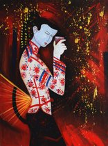 Schilderij Japans 60x80 Artello - handgeschilderd schilderij met signatuur - schilderijen woonkamer - wanddecoratie - 700+ collectie Artello schilderijenkunst