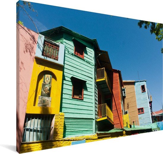 Journée ensoleillée dans le quartier argentin de la Boca Toile 180x120 cm - Tirage photo sur Toile (Décoration murale salon / chambre) XXL / Groot format!