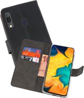 Booktype Telefoonhoesjes - Bookcase Hoesje - Wallet Case -  Geschikt voor Samsung Galaxy A30 - Zwart