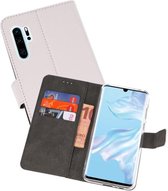 Booktype Telefoonhoesjes - Bookcase Hoesje - Wallet Case -  Geschikt voor Huawei P30 Pro - Wit