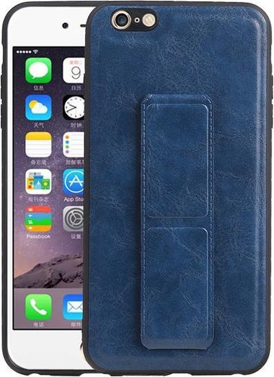 Grip Stand Hardcase Backcover voor iPhone 6 Plus Blauw