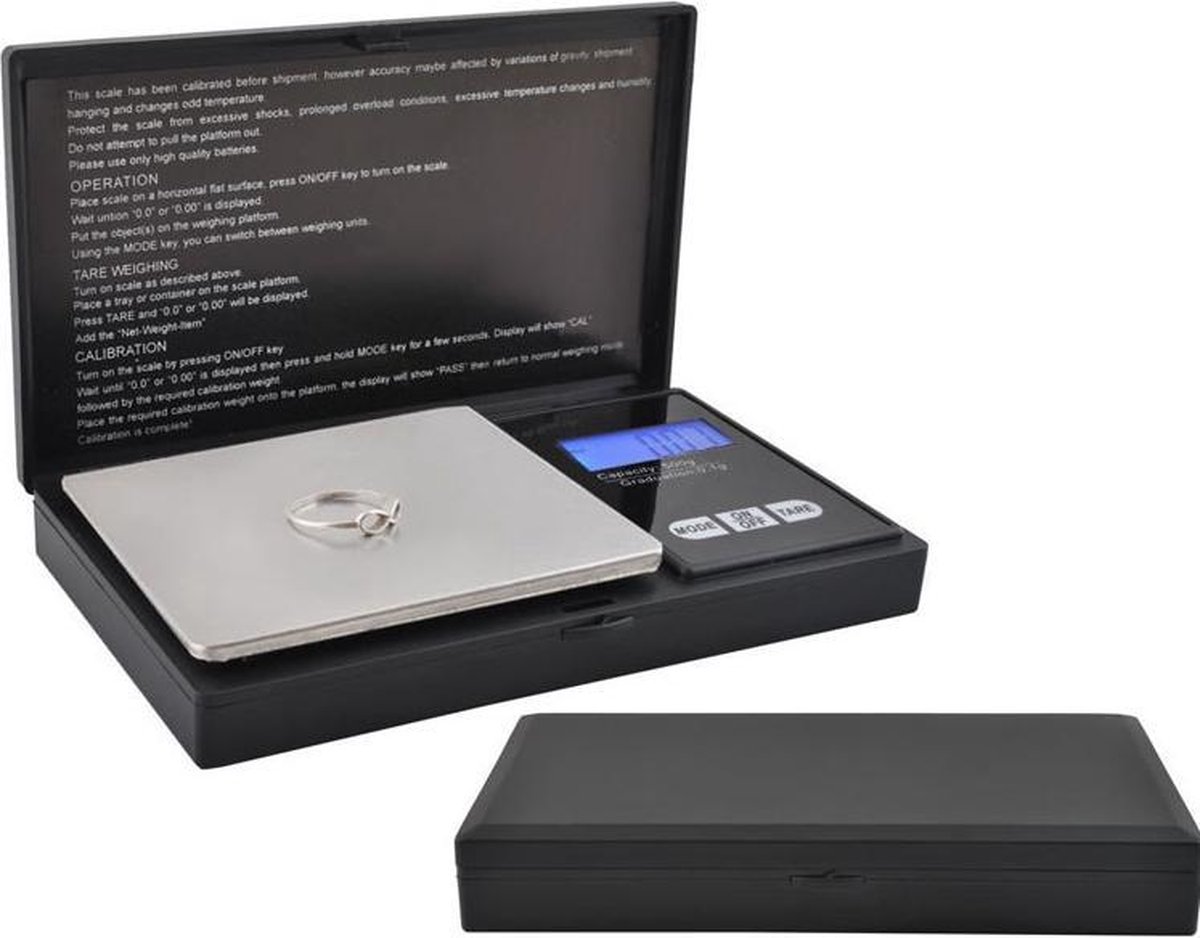 Professionele Digitale Mini Pocket Keuken Precisie Weegschaal Op Batterij - 0.1 Tot 200 Gram Nauwkeurig - Merkloos