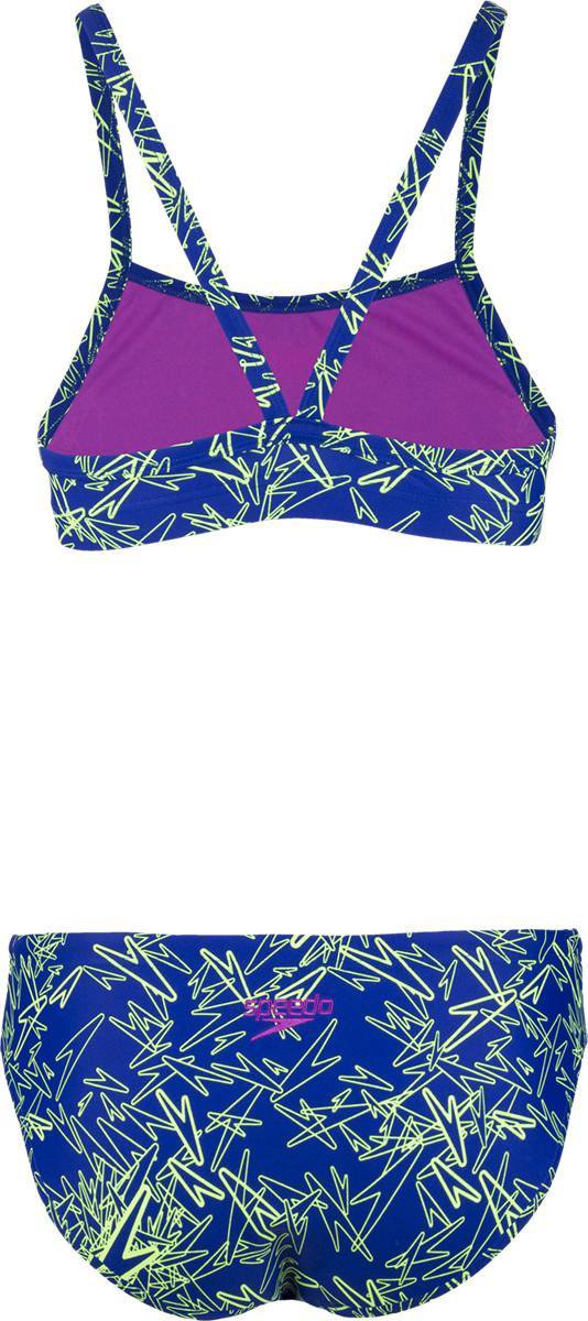 speedo Boom Allover Two Piece Bikini Dames, blue/green Maat DE 38 UK