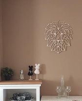 ZWART houten wanddecoratie leeuwenkop