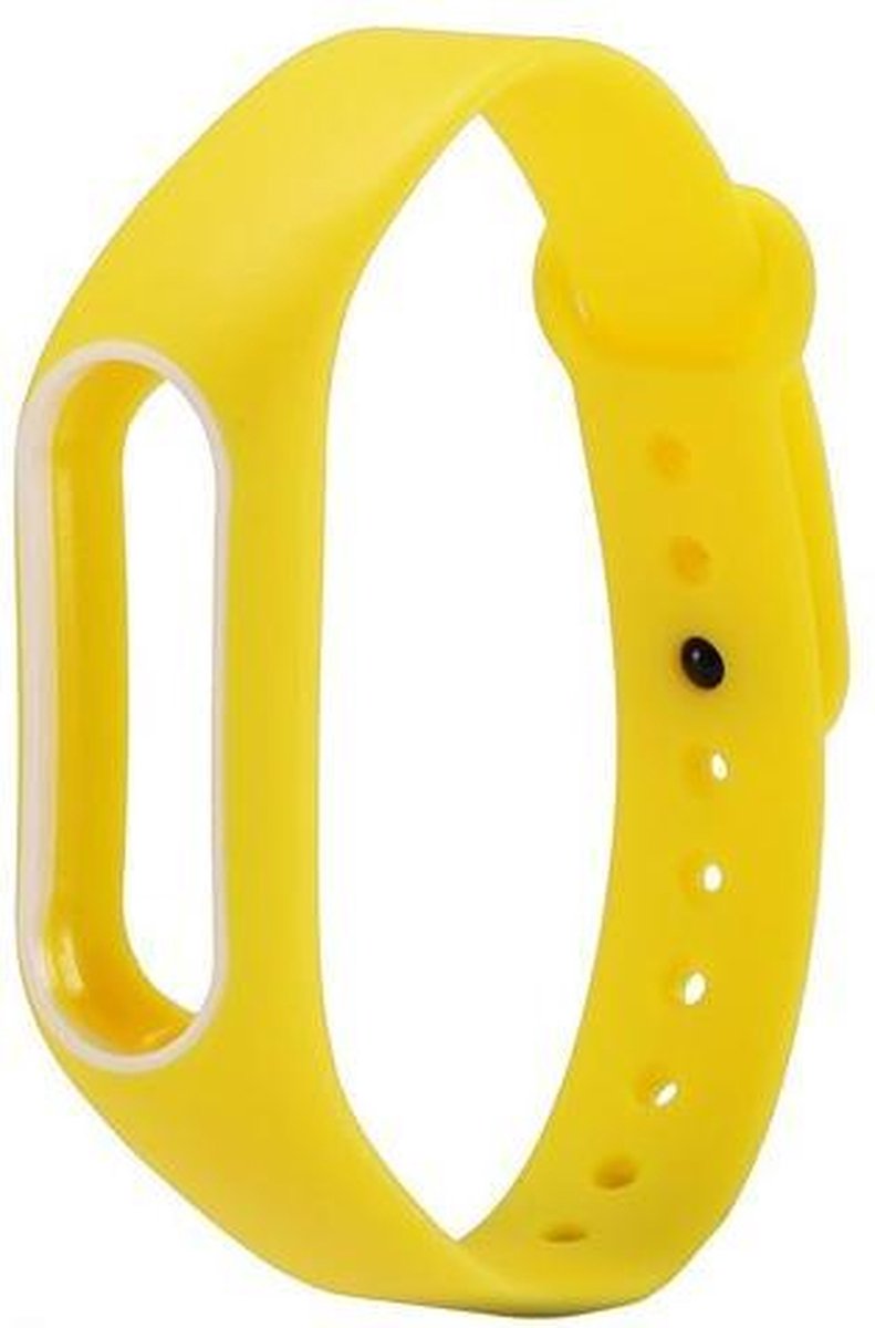 watchbands-shop.nl Siliconen bandje - Xiaomi Mi Band 2 - Geel/Wit
