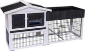 Petstar Konijnenhok Bunny - 156 x 82,5 x 53 cm - Zwart/Wit