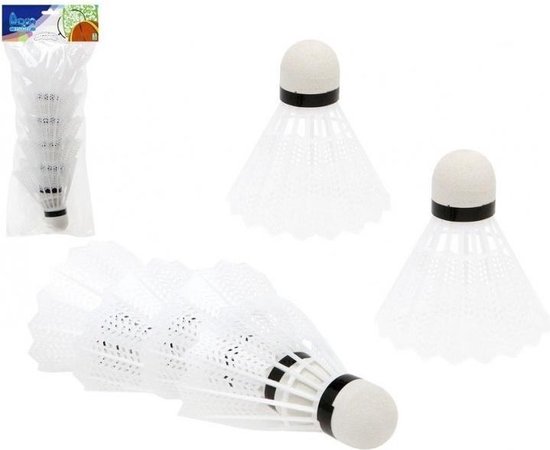 Witte badminton shuttles 6x stuks - Sport speelgoed