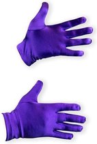 Handschoenen - Paars Satijn - Circa 20 cm - Piet Attribuut - Een Paar