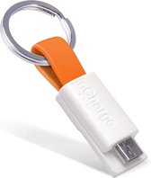 inCharge Micro USB kabel - Oplaadkabel voor Samsung Micro-USB - Met gratis sleutelbosring - Oranje