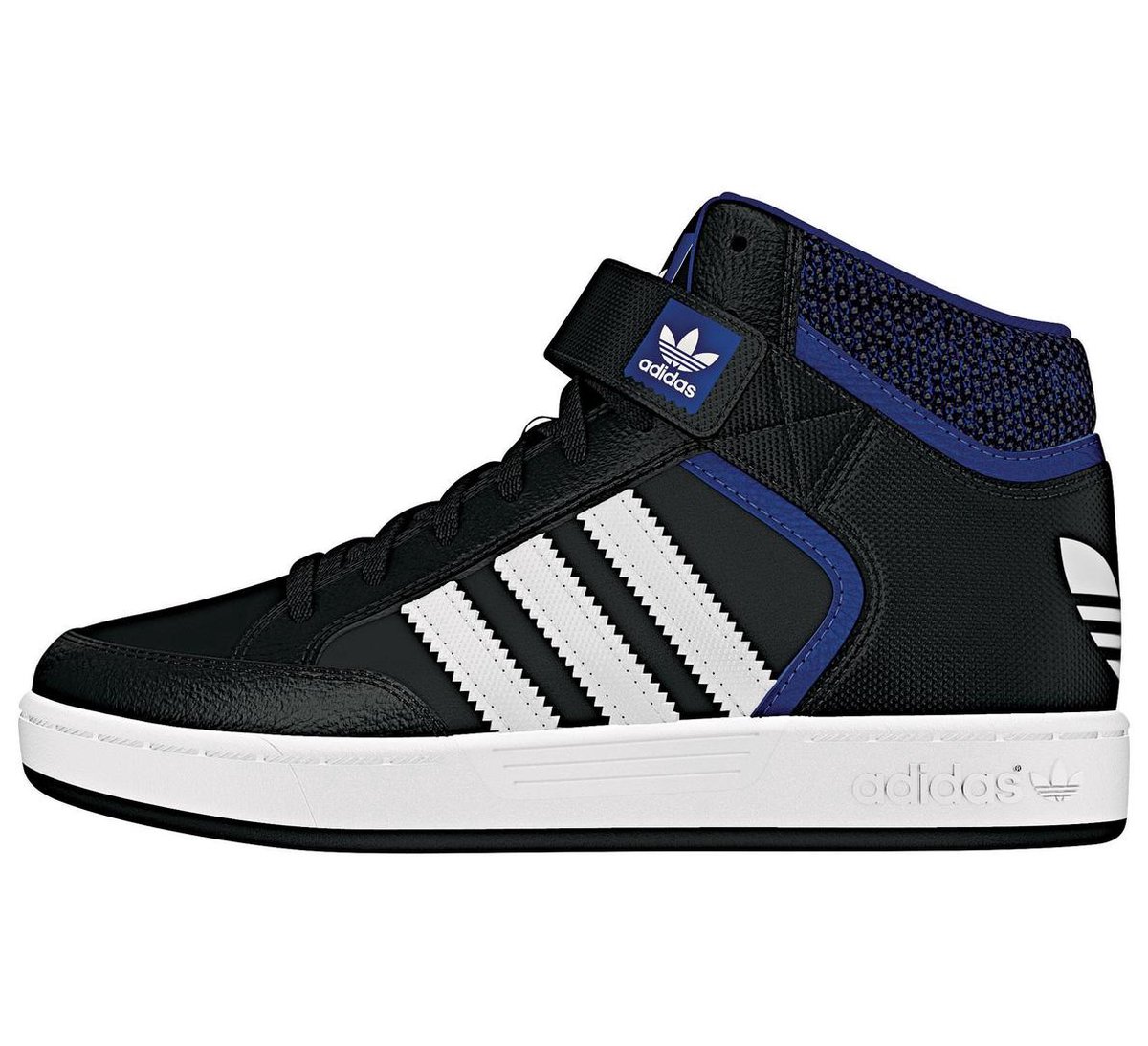 adidas Varial Mid Sneakers - Maat 40 - Jongens - zwart/wit/blauw | bol.com