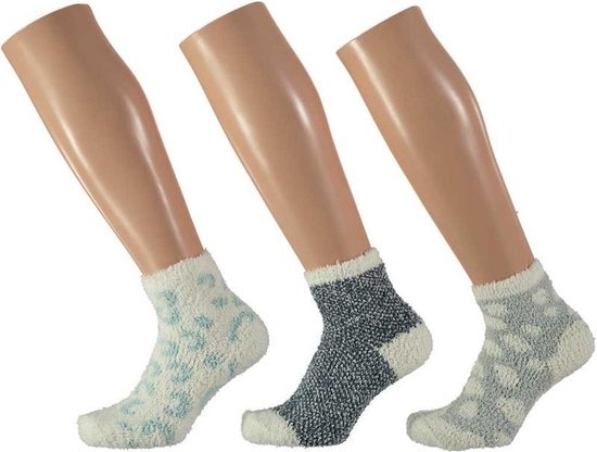 3x Meisjes bedsokken panter blauw/wit maat 27-30 - Kinder sokken | bol.com