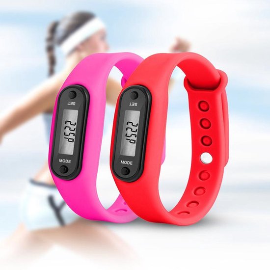 brandstof voordeel Gezondheid Digitale Stappenteller Horloge - Armband - Activity Tracker - Calorieteller  - Zwart | bol.com