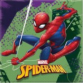 60x Marvel Spiderman themafeest servetten/servetjes 33 x 33 cm - Kinderfeestje papieren tafeldecoraties