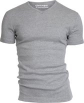Garage 302 - T-shirt V-neck semi bodyfit anthra melange XXL 100% cotton 1x1 rib