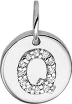 The Jewelry Collection Bedel Letter Q Zirkonia - Zilver