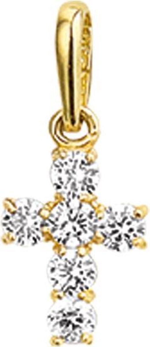 The Jewelry Collection Hanger Kruis Zirkonia - Goud