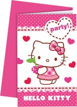 Hello Kitty Uitnodigingen 6 stuks