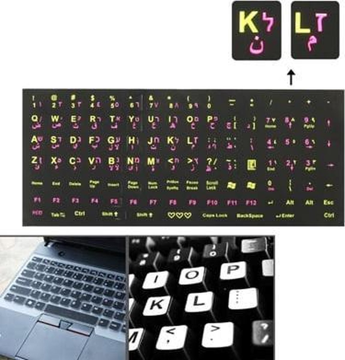 Let op type!! Arabisch leren toetsenbord lay-out Sticker voor Laptop / Desktop Computer toetsenbord