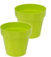 Bloempot Rond Cube Shine 17cm LIME Prosperplast / 2 STUKS ! /