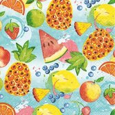 20x Tropisch fruit/zomer fruit thema servetten 33 x 33 cm - Papieren wegwerpservetten 3-laags