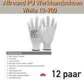 12x PSP Allround PU White Nylon Werkhandschoen / 8
