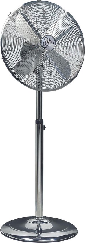 Statiefventilator FarTools Arizona 40 cm Ø, verstelbaar 90-125 cm, 3 standen, 50W, zwenkfunctie, chroom