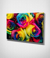 Multicolored Flowers Canvas - 30 x 40 cm - Bloemen - Schilderij - Canvas - Slaapkamer - Wanddecoratie  - Slaapkamer - Foto op canvas