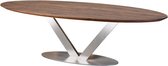 Table du Sud - Noten ovale tafel O RVS - 220x120