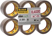 Scotch verpakkingsplakband Classic, ft 50 mm x 66 m, PP, bruin, pak van 6 stuks