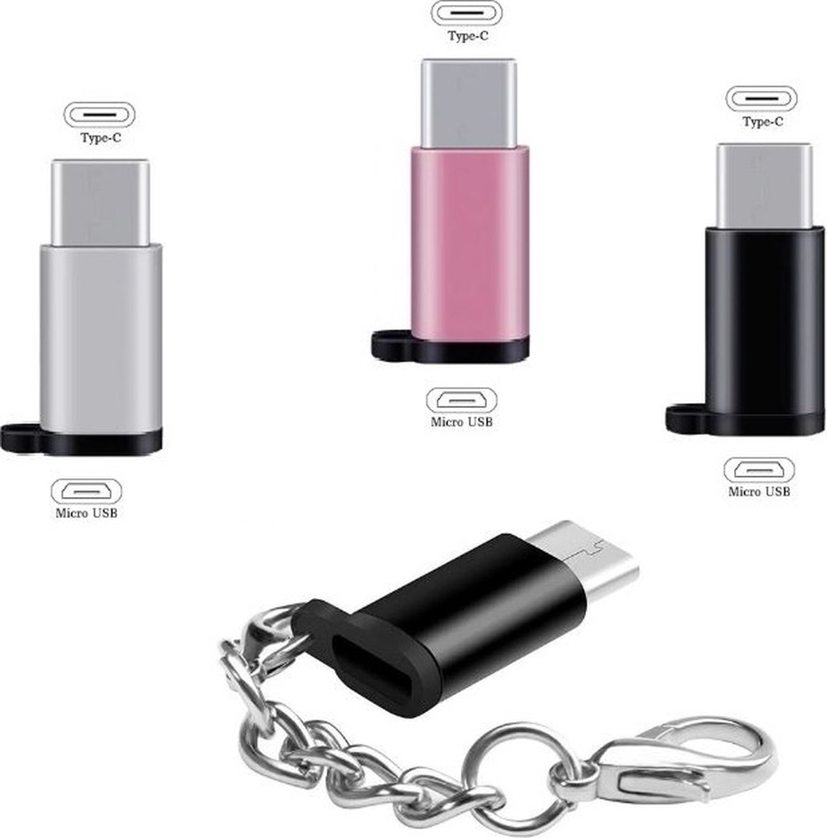 Adapter Micro USB Female naar USBC Mannelijke  Converter voor Huawei Mate20 X Pro P20 Samsung S9 Micro Usb Naar type-C Lader