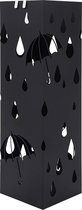 Luxe Antislip Paraplubak Met Lekbak & Ophanghaken - Paraplu & Wandelstokhouder - Design Parapluhouder - 49 Centimeter - Zwart