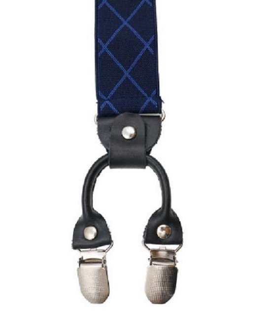 Luxe chics de luxe - blanc pois bleu foncé - Sorprese - cuir noir - 6 pinces robustes - homme - unisexe