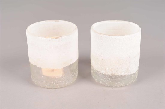 Rasteli Waxinelichthouder Glas Wit-IJs Wit D 8 cm H 9 cm Prijs per stuk |  bol.com