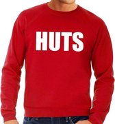 HUTS tekst sweater rood 2XL