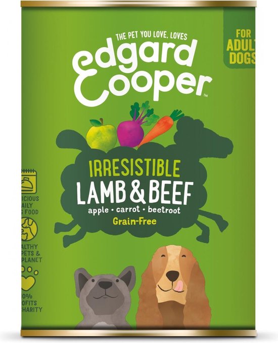 Edgard & Cooper Lam & Rund Blik - Voor volwassen honden - Hondenvoer - 400g