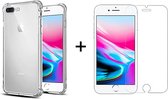 iPhone 7 plus hoesje shock proof case - iPhone 8 plus hoesje hoesjes cover hoes transparant - 1x iPhone 7 plus 8 plus screenprotector