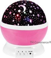 Sterrenhemel Nachtlamp Roterende Sterren Projector - Projecteer een Prachtige Sterrenzee - Star Projector - Baby kinder nachtlampje- TH Commerce® - Roze