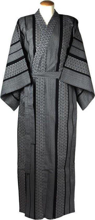 YUKATA JAPONAIS ORIGINAL sans marque AVEC CONCEPTION GÉOMÉTRIQUE (TAILLE VOIR LA DESCRIPTION DU PRODUIT !!) Kimono de nuit unisexe XL