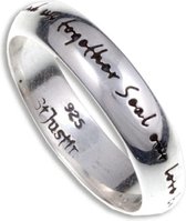 Engels liefde zilveren ring maat 66  (SR946.66)